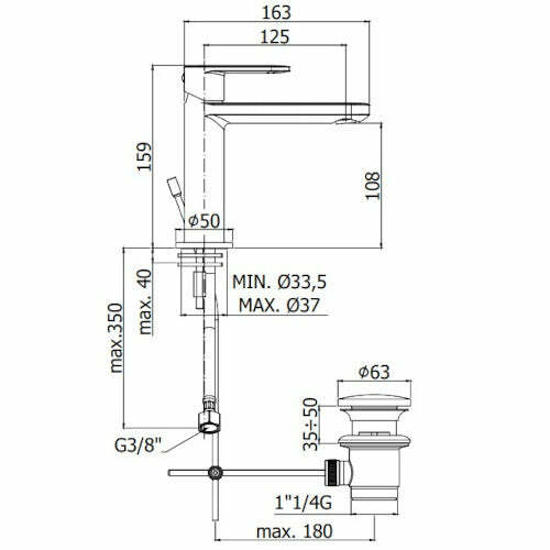 Paffoni Candy miscelatore lavabo scarico auto cromo