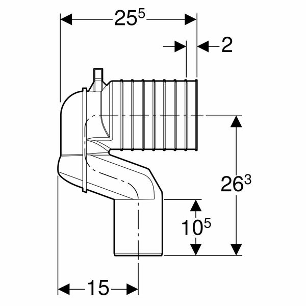 Geberit Monolith kit curva a P per wc a pavimento