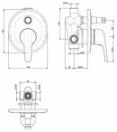 Frattini Tuingo miscelatore doccia incasso con deviatore cromo