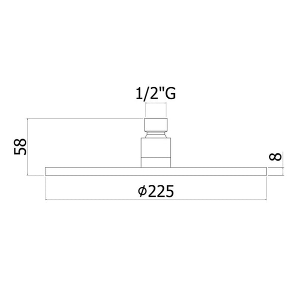 Soffione doccia tondo ZSOF074 Master Paffoni ispezionabile 225mm nero