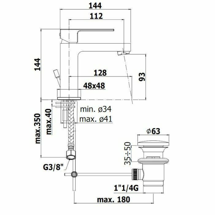 Paffoni Elle-Effe miscelatore lavabo con scarico automatico