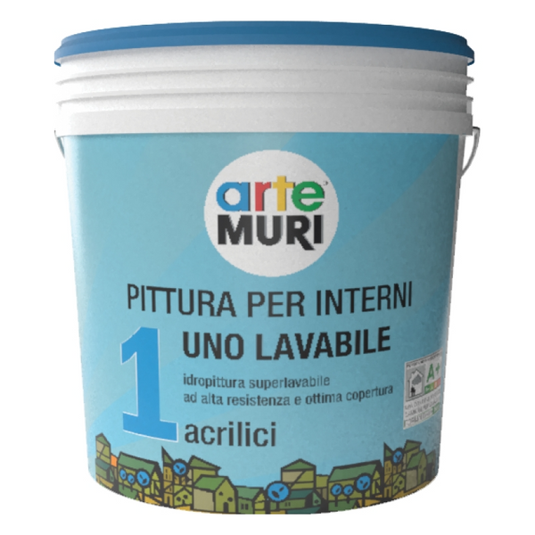 Pittura lavabile supercoprente per interni UNO LAVABILE bianco 5 litri