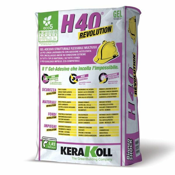 Kerakoll H40 Revolution colla piastrelle adesione accelerata grigio 25 kg