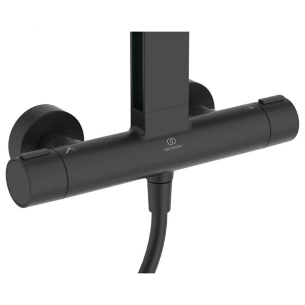 Colonna doccia Ceratherm Alu+ BD583XG Ideal Standard con doccetta e soffione nero seta opaco