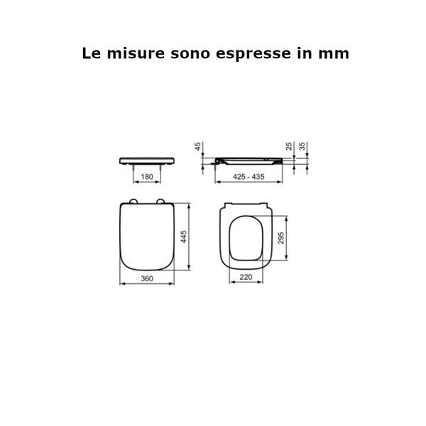 Sedile originale I.LIFE B T468201 Ideal Standard chiusura tradizionale