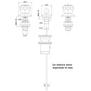 Batteria per bidet a 3 fori Paffoni Danubio DA116CR con scarico automatico 1" 1/4