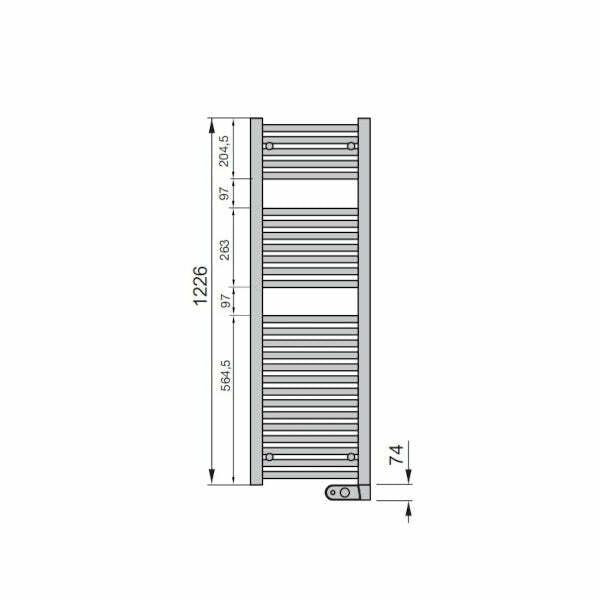 Zehnder Aura scaldasalviette elettrico 750W - 120x50cm - bianco