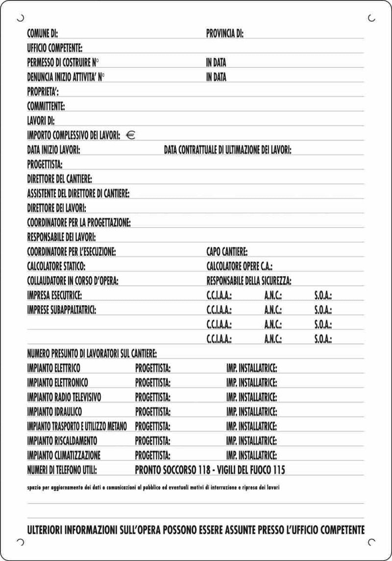 Cartello "Concessione Edilizia" 60x80