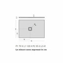 Piatto doccia Stone PT1040 Agha 70 x 120 cm bianco