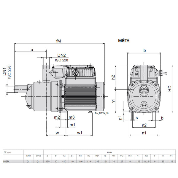 Pompa autoadescante di pressurizzazione Mèta T663A10210S0 Calpeda 1,35 kW