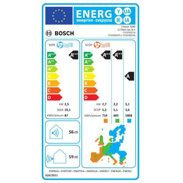 Climatizzatore Bosch Climate CL7000i Set 26 E 9.000 BTU 2,6 kW