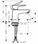 Hansgrohe Talis E miscelatore lavabo 80 con saltarello cromo