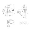 Bidet sospeso Kite BCKTELBIDE0001 Ercos filo parete bianco lucido