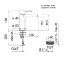 Nobili New Road miscelatore lavabo RDC0118/2CR bocca a cascata