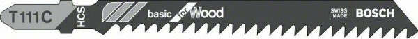 Bosch Basic for Wood T 111 C lama per seghetto alternativo HCS, stradata, fresata, set 5 pezzi