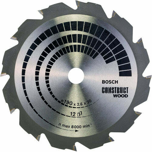 Bosch Construct Wood lama per sega circolare 190 x 20/16 x 2,6 mm, 12 denti