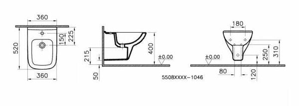 Vitra S20 bidet sospeso ceramica bianco