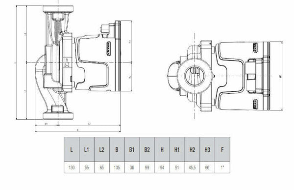 Dab Evosta 2 20-105/130 SOL 1/2 circolatore elettrico impianti solari, attacchi 1"
