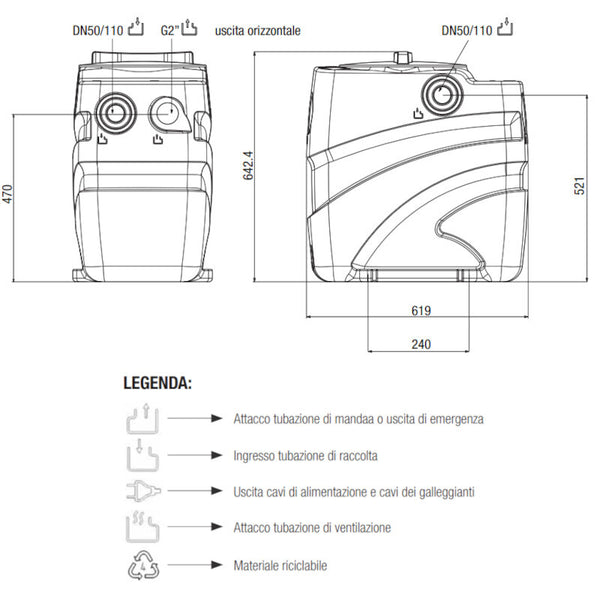 Fekabox 110 litri Dab stazione automatica raccolta e sollevamento acque reflue 60211261