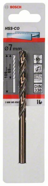 Bosch punta per metallo HSS-Co, DIN 338 7 x 69 x 109 mm