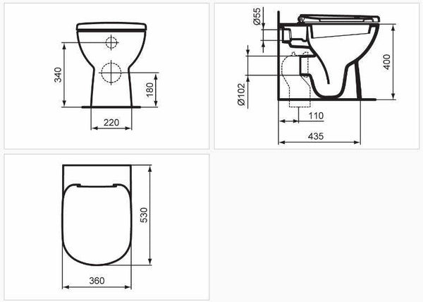 Ceramica Dolomite Gemma 2 vaso a terra filo parete scarico a parete o a pavimento J523101