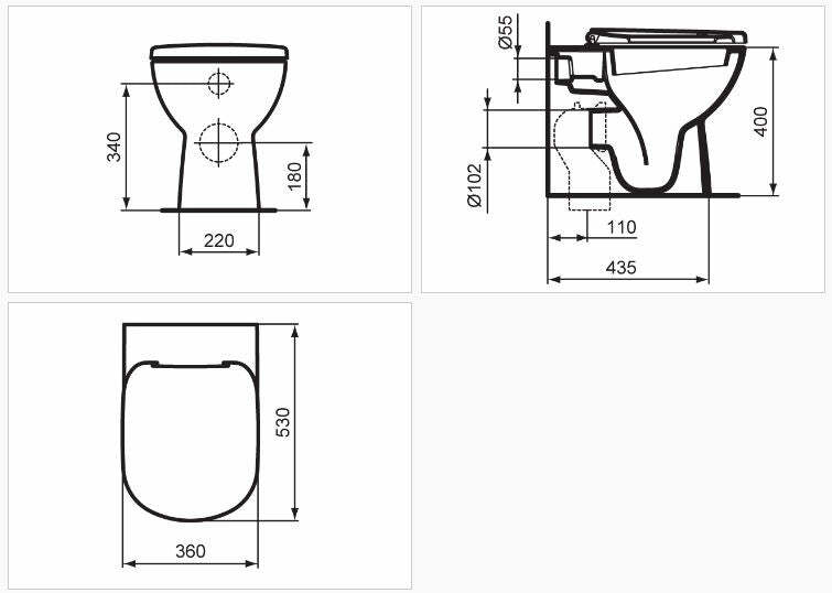 Ideal Standard GEMMA 2 a terra filo parete
