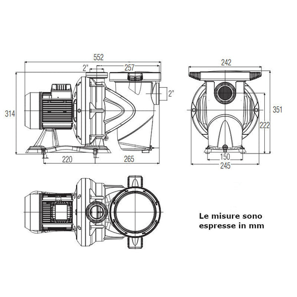 Dab Euroswim 75 M IE2 elettropompa centrifuga per piscine 0,75 kW