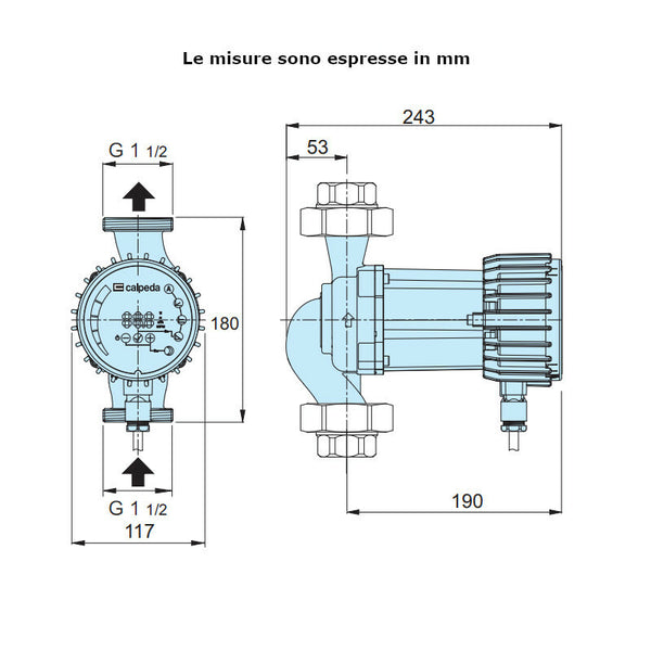 Circolatore elettrico NCE H 25-60/180 Calpeda 90 W
