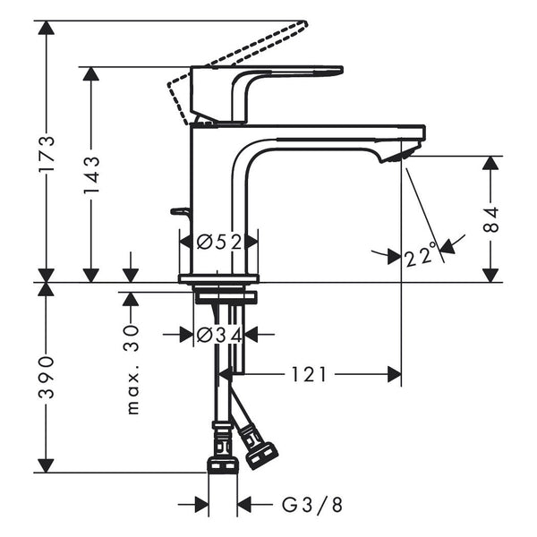 Miscelatore lavabo Hansgrohe Rebris E 80 CoolStart 72553000