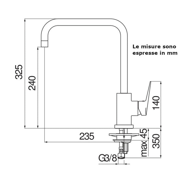 Nobili Blues miscelatore lavello con bocca girevole cromato