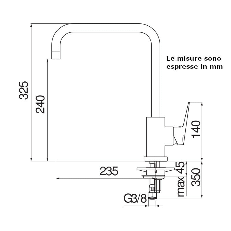 Nobili Blues miscelatore lavello con bocca girevole cromato