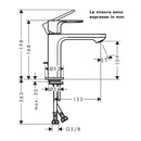 Miscelatore lavabo 110 Rebris S 72519000 Hansgrohe CoolStart con saltarello