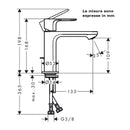 Miscelatore lavabo 110 Rebris S 72519000 Hansgrohe CoolStart con saltarello