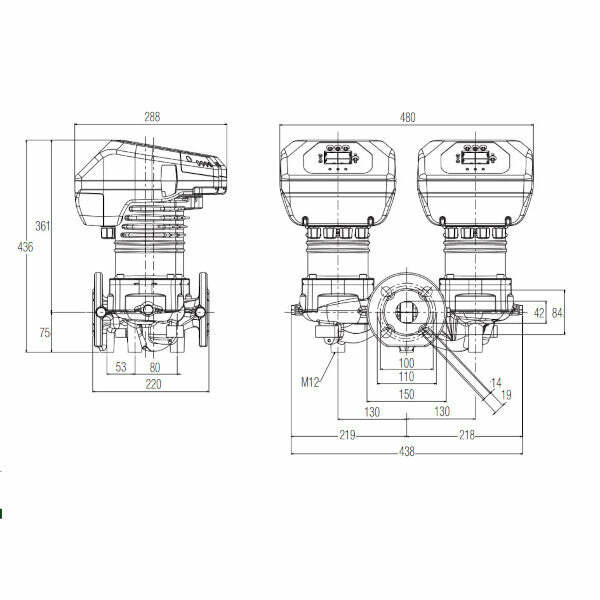 Dab Evoplus D 80/220.40 M circolatore elettronico gemellare 260 W