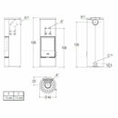 Piazzetta E924 H BCS stufa a legna scarico posteriore base fissa