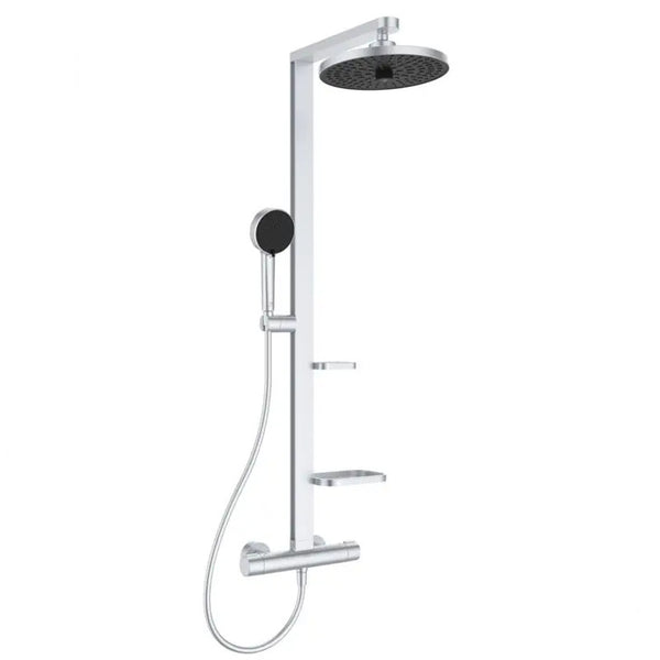 Ideal Standard Ceratherm Alu+ colonna doccia con miscelatore termostatico, doccetta e soffione argento opaco BD583SI