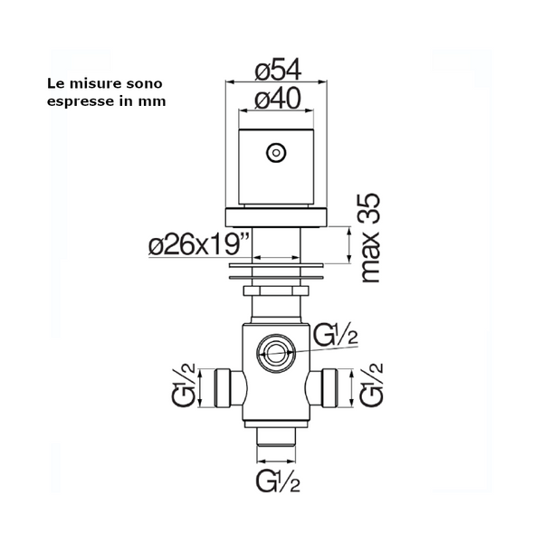 Nobili Deviatore 2 vie per bordo vasca WE00170/TCR