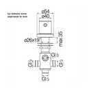 Nobili Deviatore 2 vie per bordo vasca WE00170/TCR