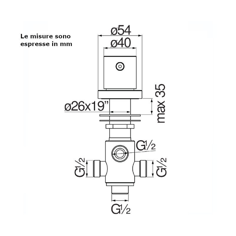 Nobili Deviatore 2 vie per bordo vasca WE00170/TCR