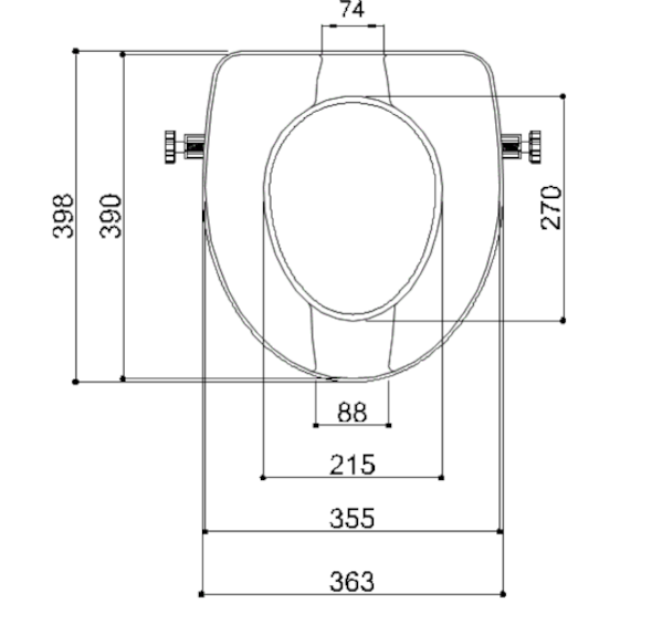 Ponte Giulio Standard sedile rialzato universale con apertura bianco latte