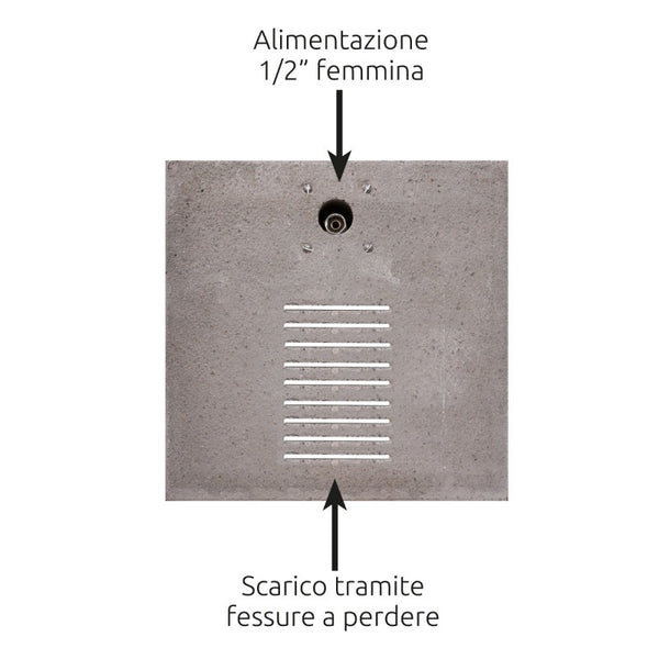 Fontana da giardino con base 40x40 cm, alluminio - Bel-Fer 42/QBM.14
