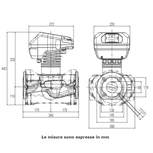Circolatore singolo Evoplus B 40/340.65 M Dab 190 W