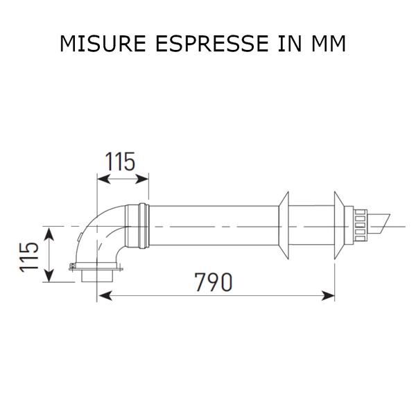 Kit condotto coassiale Edea Hybrid 8096250 Sime