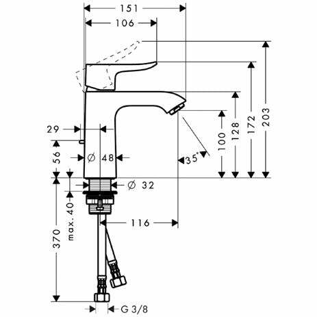 Hansgrohe Metris miscelatore lavabo 110 senza tirante cromo