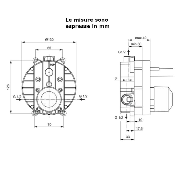 Corpo ad incasso vasca/doccia A1300NU per miscelatore incasso 1 o 2 vie Ideal Standard