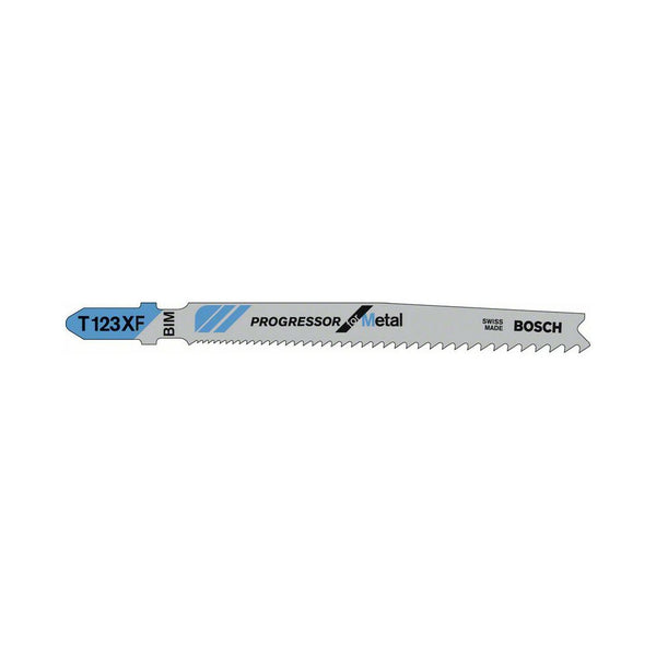 Bosch Progressor for Metal T 123 XF lama per seghetto alternativo BIM, stradata, fresata, set 5 pezzi