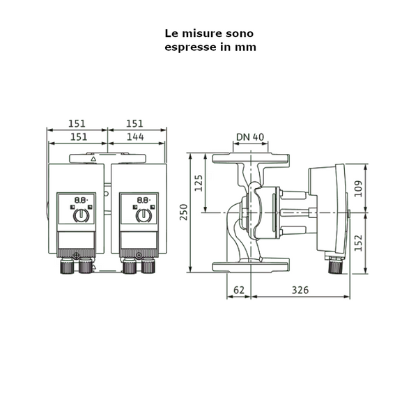 Wilo YONOS MAXO 40/0,5-12 pompa di circolazione 250 mm 0,45 kW