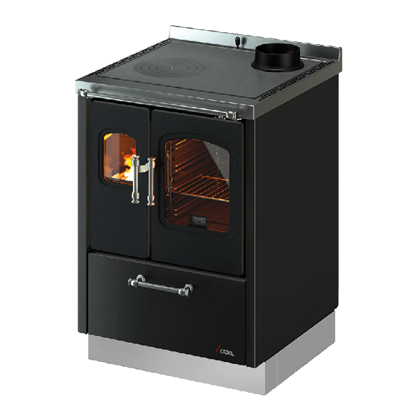 Cadel Smart 60 cucina a legna ventilata, rivestimento metallo
