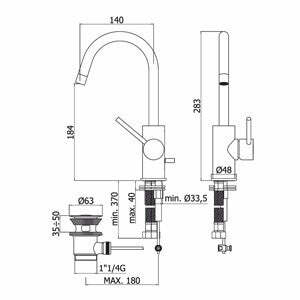 Paffoni Light miscelatore lavabo con canna girevole e scarico auto cromo