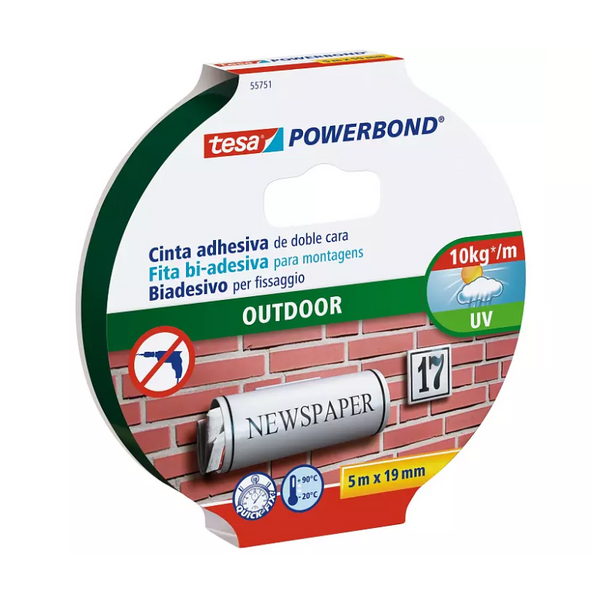 Nastro biadesivo POWERBOND ESTERNI 55751 Tesa 19 mm x 5 m